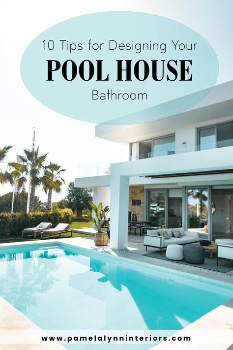 Pool House Bathroom Decor, Swimming Pool Bathroom Ideas, Pool Room Ideas Swimming, Pool Layout Ideas, Inside Pool House, Small Pool Bathroom Ideas, Inside Pool House Ideas, Pool Bathroom Decor, Small Pool House Interior