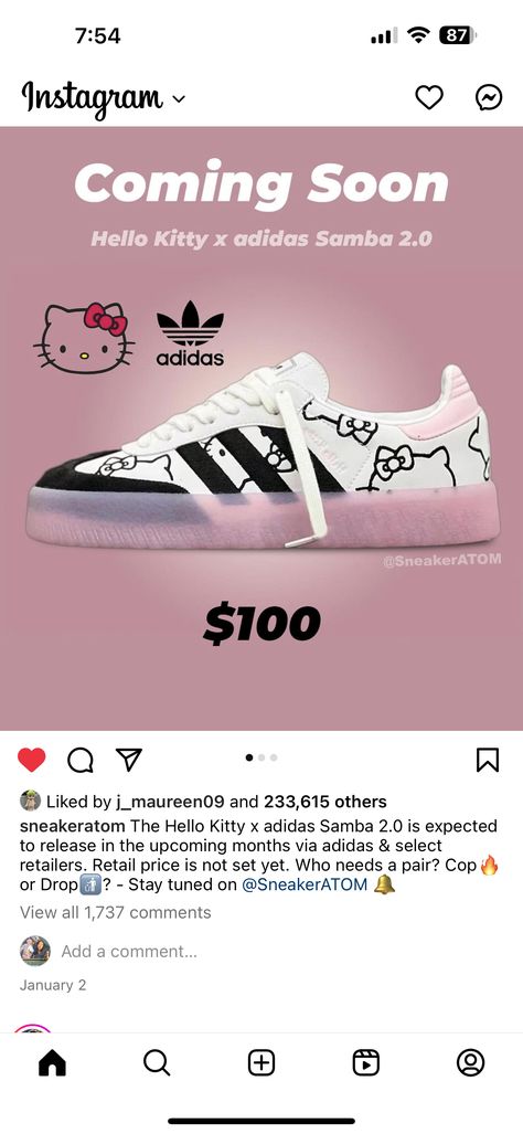 Adidas Samba, Hello Kitty, Kitty, Valentines, Valentine's Day