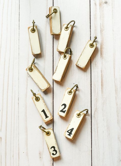 Diy Office Organization, Dollar Tree Storage, Dollar Store Diy Organization, Dollar Tree Hacks, Wooden Signs Diy, Number Tags, Wood Tags, Dollar Tree Diy Crafts, Wooden Tags