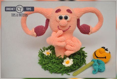 Crochet Uterus, Crochet Toys Patterns, Stuffed Toys Patterns, Crochet Toys, Pdf Pattern, Crochet Pattern, Step By Step, Crochet Patterns, Amigurumi