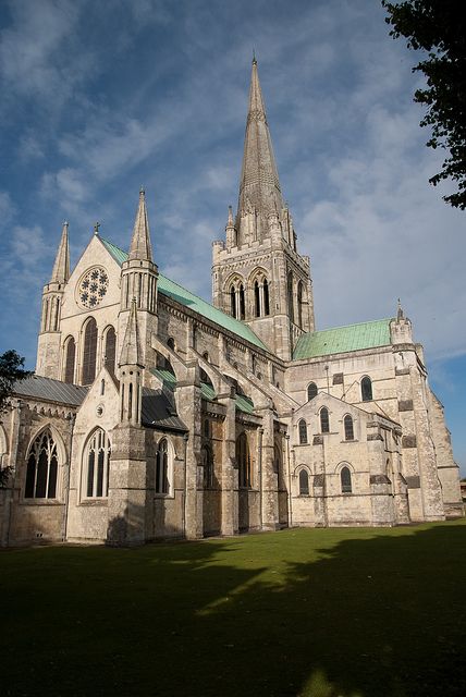 Chichester Cathedral, British Castles, Old Country Churches, Sussex England, Gothic Cathedrals, Roman Mosaic, Cathedral Architecture, Bell Tower, Country Church