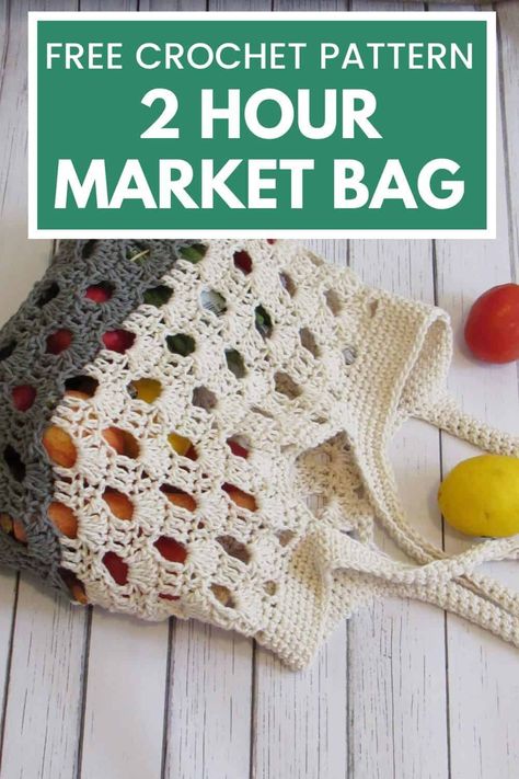 Crochet Market Bag Free Pattern, Market Bag Free Pattern, Market Tote Pattern, Crochet Grocery Bag, Bag Free Pattern, Tote Crochet, Crochet Market, Crochet Mignon, Bag Pattern Free