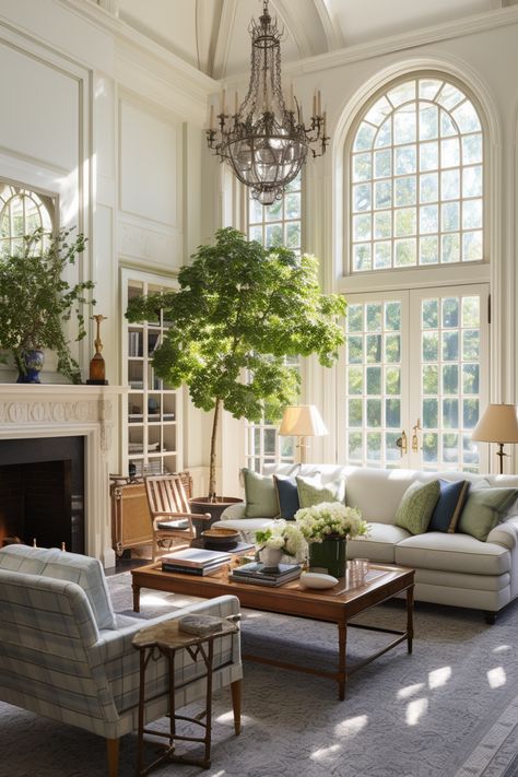 50+ Old Money Living Room Decor Ideas Provence Living Room, Massive Living Room, Old Money Living Room, French Cottage Living Room, Nancy Myers, Dreamy Living Room, Brick Houses, French Country Living, Black And White Living Room