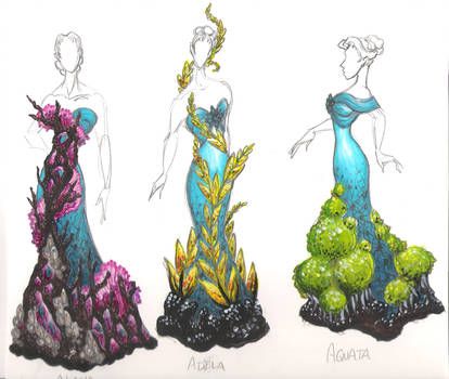 Sea Weed Part One by Joshua-Winchester on DeviantArt Arte Monster High, Coral Art, Diy Kostüm, Fashion Illustration Sketches Dresses, Fashion Illustration Dresses, Fashion Illustration Sketches, Dress Drawing, Fashion Figures, Illustration Fashion Design