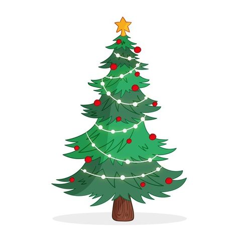 Christmas tree concept | Free Vector #Freepik #freevector #christmas #christmas-tree #tree #winter 2d Christmas Tree, Flat Christmas Tree, Realistic Christmas Trees, Christmas Tree Images, Cartoon Christmas Tree, Christmas Tree Collection, Christmas Tree Background, Merry Christmas Background, Watercolor Christmas Tree