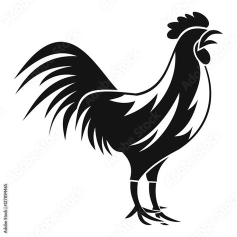 Gallic Rooster, Rooster Vector, Rooster Tattoo, Rooster Logo, Painting Stuff, National Animal, Simple Illustration, Cameo Projects, Modern Holiday