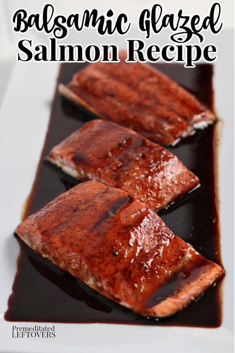 This is an easy Balsamic Glazed Salmon recipe. The honey balsamic glaze serves both as a marinade and a sauce over the baked salmon. Quick Salmon Marinade, Salmon With Balsamic Glaze, Honey Balsamic Salmon, Salmon Marinade Baked, Salmon Balsamic Glaze, Balsamic Glazed Salmon, Salmon Marinade Recipes, Sockeye Salmon Recipes, Balsamic Salmon