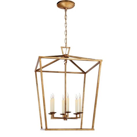 Darlana Lantern, Small, Gild | Williams Sonoma Lantern Ceiling Lights, Large Lantern, Traditional Lanterns, Large Lanterns, Small Lanterns, Foyer Lighting, Foyer Pendant, Linear Chandelier, Lantern Pendant