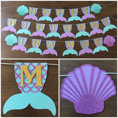 Under The Sea Banner, Mermaid Party Decor, Mermaid Happy Birthday, 3d Rangoli, Mermaid Names, Brain Storm, Mermaid Birthday Party Decorations, Mermaid Theme Birthday Party, Mermaid Party Decorations