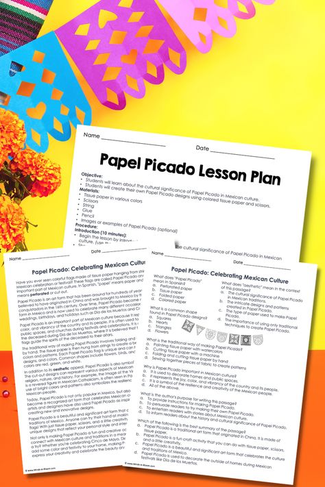 Papel Picado Art Lesson, Mexico Day Of The Dead, 5th Grade Classroom, Elementary Art Projects, Hispanic Heritage Month, Cultural Activities, Hispanic Heritage, Heritage Month, Mexican Culture