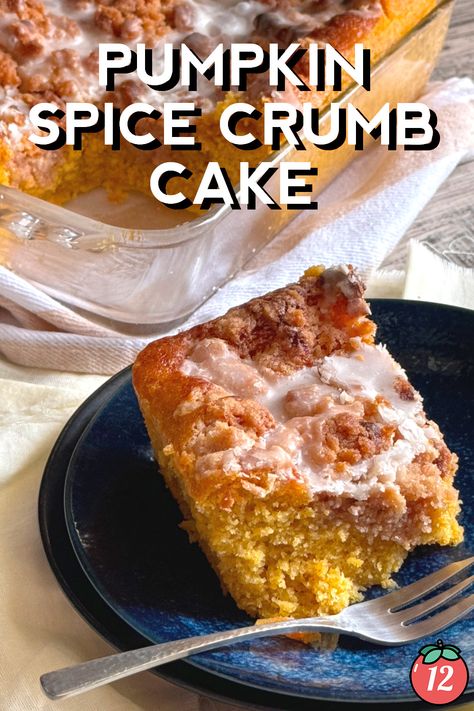 Pumpkin Spice Crumb Cake | 12 Tomatoes Pumpkin Spice Crumble Cake, Pumpkin Spice Crumb Cake 12 Tomatoes, Pumpkin Spice Crumb Cake, Pumpkin Cake With Box Cake, Crumb Cake Recipe, 12 Tomatoes Recipes, Birthday Cake Decorating Ideas, Pumpkin Cake Recipes, Pumpkin Spice Cake