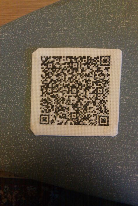 QR-Code Cross Stitch Patch Cross Stitch Patches, Cross Stitch Patch, Business Card Info, Free Cross Stitch Patterns, Unique Cross Stitch, Stitch Patch, Cross Stitch Tutorial, Qr Code Business Card, Animals Flowers