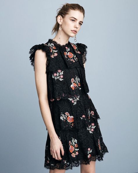 #RebeccaTaylor | Late Spring Unexpected Details: our Embroidered Lace Dress gives a modern edge to cocktail.⠀ Flower Lace Dress, Rebecca Taylor Dress, Embroidered Lace Dress, Late Spring, Fashion Campaigns, Taylor Dress, Flower Lace, Rebecca Taylor, How To Look Classy