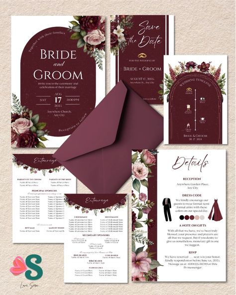 Set the Tone in Style with Our Elegant Maroon Invitation Template! 💒 #weddinginvitationdesign #weddinginvite #weddings #weddingph #wedding2025 #wedding2024 #weddingtheme #weddinginvitation #invitation #invitationdesign #layout #template #invitationtemplate #maroon #maroonwedding #burgundy Maroon Invitation Template, Green And Maroon Wedding, Maroon Wedding Invitations, Maroon Invitation, Maroon Wedding Theme, Maroon Wedding Colors, Wine Wedding Invitations, Wedding Invitations Burgundy, Wedding Invitations Champagne