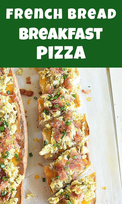 French Bread Breakfast, Egg Pizza, Easy Breakfast Recipe, Bread Breakfast, Bacon Sausage, Breakfast Pizza, Pizza Party, Pizza Bread, French Bread