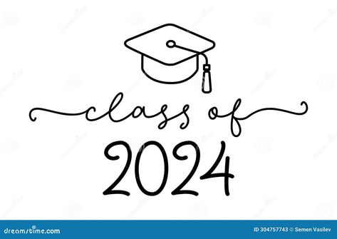 Class of 2024. Graduation logo with cap and diploma for high school, college graduate. Template for graduation design, party. Hand drawn logo for yearbook class of 2024. Vector grad illustration. Template For Graduation, Graduation Logo, Cap And Diploma, Yearbook Class, Class Of 2023 Graduation, Graduation Design, 2023 Graduation, Grad Cards, 2024 Graduation