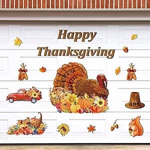 Garage Fall Decor, Garage Stickers, Fall Magnets, Garage Door Decorations, Refrigerator Decor, Festival Atmosphere, Car Refrigerator, Harvest Decorations, Metal Surface