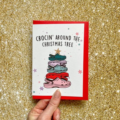 Xmas Card Drawing Ideas, Christmas Card For Girlfriend, Card For Girlfriend, December Gift, Punny Cards, Christmas Tree Card, Paint Parties, Birthday Gift Cards, Christmas Tree Cards