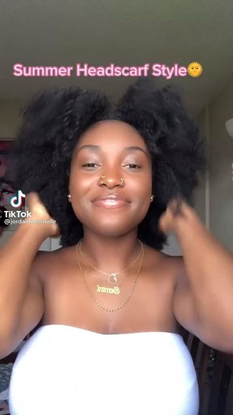 Summer Headscarf Style for Natural Hair [Video] | Natural hair updo, Natural hair styles, Natural hair styles for black women 4c Natural Hairstyles With Scarf, How To Style Natural 4c Hair, Styling My Natural Hair, Natural Hair Styles With Scarf, 4c Hairstyles With Scarf, Cute Hairstyles For Afro Hair, How To Style Your Afro, How To Pack Natural Hair, Natural Hairstyles With Scarf