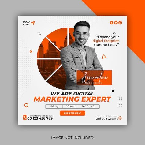 Corporate Social Media, Free Social Media Templates, Realtor Social Media, Quote Template, Digital Footprint, Social Media Poster, Free Social Media, Facebook Post, Social Media Logos