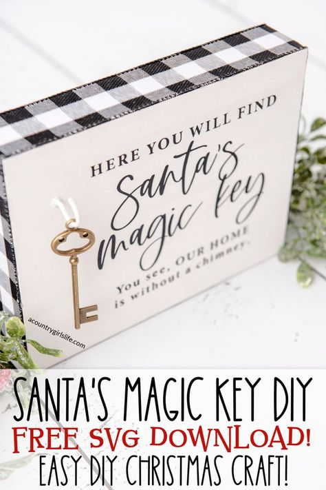 Cricut Christmas Crafts, Christmas Crafts Easy, Easy Diy Gift Ideas, Santa's Key, Free Printable Christmas Gift Tags, Poem Template, Key Diy, Santa Key, Find Santa