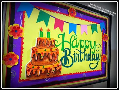 Art ,Craft ideas and bulletin boards for elementary schools: Birthday decoration ideas, birthday bulletin board... Birthday Soft Board Ideas, Notice Board Decoration, Diy Crafts For School, Boss Birthday, Birthday Bulletin, Birthday Bulletin Boards, School Birthday, Bulletin Board Decor, Board Decoration