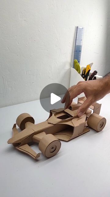 KRAF Studio | Cardboard Crafts on Instagram: "F1 car made out of cardboard. I have fixed and updated the old design. So lets just say this one is MARK 2. It has more curved edges and sharper front. Ler me know what you think 🙂." Paper Car Craft, Race Car Craft, Cardboard Car, Diy Wall Decor For Bedroom, Paper Car, F1 Car, Car Craft, Old Design, Mark 2