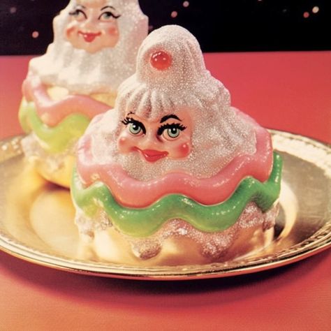 A Vintage Nerd, 1970s Christmas Dinner, Retro Food Inspiration, Vintage Christmas, Vintage Christmas Meals Vintage Christmas Food Holiday Recipes, Retro Christmas Desserts, Retro Christmas Food, Retro Christmas Recipes, 80s Christmas Food, Vintage Christmas Recipes, 1970s Christmas, Christmas Kitsch, Christmas Meals