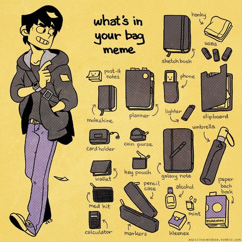 Dark Abyss, Backpack Drawing, What's In My Backpack, Backpack Art, Adventure Bags, School Bag Essentials, Inside My Bag, What In My Bag, Pj Pants