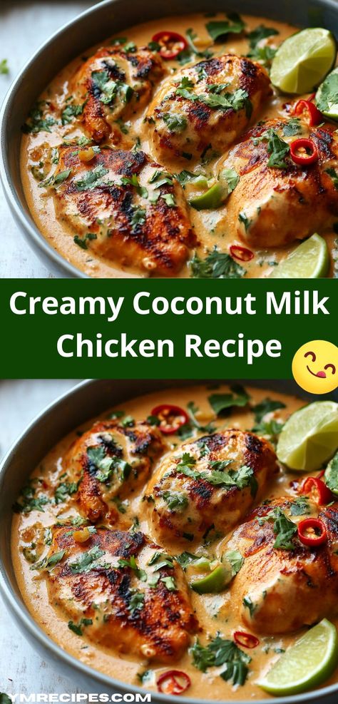 Craving a flavorful dinner? This Creamy Coconut Milk Chicken Recipe is a delicious blend of spices and creamy coconut that your family will love. It's an easy dinner idea perfect for busy weeknights. Creamy Tuscan Chicken Recipe, Tuscan Chicken Recipe, Milk Chicken, Coconut Milk Chicken, Table Making, Chicken Breast Seasoning, Yummy Chicken Recipes, Best Chicken Recipes, Chicken Recipes Casserole