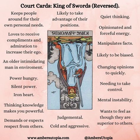 The King of Swords, in a reversed position from the suit of swords in the tarot deck and its meanings, including the astrology and numerology meanings. 

#KingofSwords #SuitofSwords #TarotCardMeanings #Tarot King Of Wands Tarot Meaning Reversed, 10 Of Swords Tarot Meaning Reversed, King Of Swords Tarot Meaning Reversed, Knight Of Swords Tarot Meaning Reversed, Nine Of Swords Tarot Meaning Reversed, King Swords Tarot Meaning, Court Cards Tarot, King Of Swords Reversed, King Of Swords Tarot Meaning