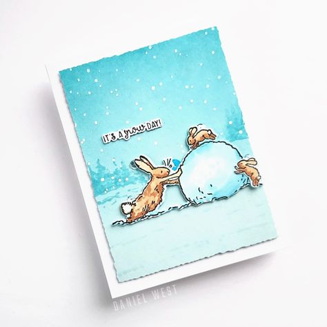 Jumping Bunny, Colorado Craft Company, Anita Jeram, Snow Bunny, Snow Bunnies, Photopolymer Stamps, Winter Themed, Hero Arts, Winter Activities