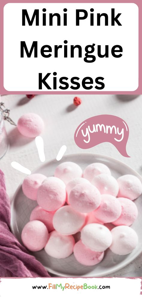 Kisses Desserts, Pink Meringues, Meringue Kisses Recipe, Pink Kisses, My Recipe Book, Meringue Desserts, Meringue Kisses, Pavlova Recipe, Desserts Snacks