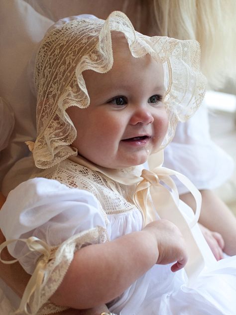 Beautiful christening gown made and designed by Mela Wilson . Cute Babies Photography, Heirloom Dresses, Baby Mine, Baby Bonnets, Christening Dress, Heirloom Sewing, Christening Gowns, Newborn Baby Photography, Vintage Baby