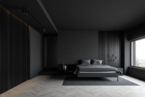 Mens Bedroom Decor, Black Bedroom Design, Black Bedroom Decor, Modern Apartment Design, Bedroom Redesign, Bedroom Minimalist, Boy Bedroom Design, Bad Inspiration, Bed Design Modern