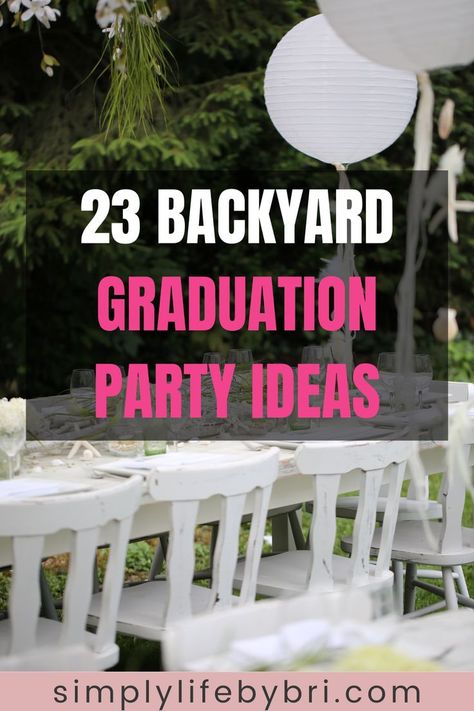 backyard graduation party ideas Backyard Graduation Party Ideas, Grad Party Theme, Backyard Graduation Party, Outdoor Graduation Parties, Outdoor Graduation, Graduation Party High, Graduation Party Themes, Graduation Party Ideas, Simply Life