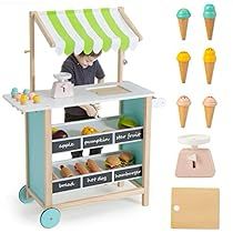 Kids Grocery Store, Pretend Grocery Store, Play Ice Cream, Wooden Ice Cream, Farmers Market Stand, Kids Role Play, Market Stands, Ice Cream Cart, Play Kitchen Sets