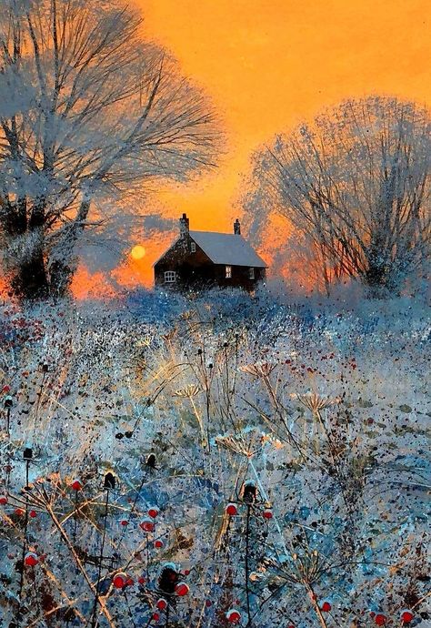 By Paul Evans (British, b. 1950) Evans Art, Paul Evans, Winter Painting, Art Et Illustration, Landscape Illustration, Winter Art, Winter Landscape, Watercolor Landscape, Abstract Landscape