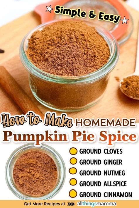 How To Make Your Own Pumpkin Pie Spice, Pumpkin Pie Spice Mixture, Recipe For Pumpkin Spice, Pumpkin Pie Spice Mix Recipes, Pumpkin Spice Seasoning Recipe, Diy Pumpkin Pie Spice, Pumpkin Spice Mix Recipe, Pumpkin Pie Spice Recipe Homemade, How To Make Pumpkin Spice