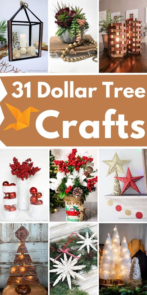 Looking for some fun, yet cheap Dollar Tree Crafts? Here are 31 amazing DIY Dollar Tree Crafts that will save you a ton of money while sprucing up your home for every season and holiday! Dollar Tree Funnel Set Christmas Tree, Dollar Tree Christian Crafts, Dollar Tree Small Pallet Ideas, Cheap Christmas Crafts For Adults, Dollar Tree Christmas Crafts Diy Videos, Dollar Tree Fall Crafts 2024, Dollar Store Christmas Crafts Diy Simple, Christmas Craft Decor Ideas, Diy Dollar Tree Christmas Decorations