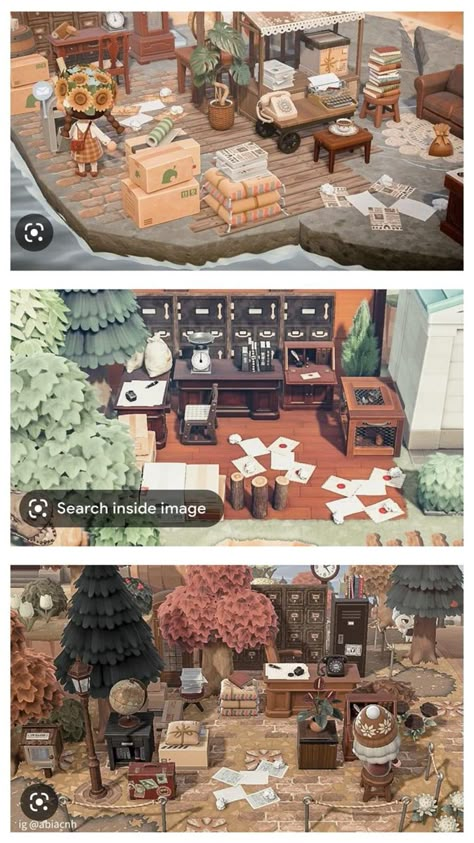 Animal Crossing Post Office, Acnh Library Ideas, Acnh Post Office, Acnh Cottagecore, Cozy Gaming, Forest Core, Aircraft Interiors, Acnh Inspo, Outdoor Office