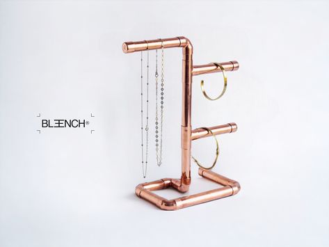 Jewellery Hanger, Copper Stand, Rustic Jewelry Display, Jewellery Organizer, Rings And Bracelets, Make Jewellery, Copper Jewellery, Copper Design, September Birthstone Jewelry