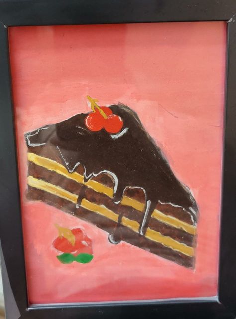 Pastry Painting, Cake Pastry, Painting Easy, Pastry Cake, Chocolate Cake, Pastry, Acrylic Painting, Bread, Paint