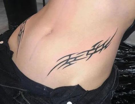 Lower Abdomen Tattoo Women, Symmetrical Hip Tattoos, Abdomen Tattoo, Waist Tattoos, Sharpie Tattoos, Stomach Tattoos, Tattoo Style Drawings, Badass Tattoos, Discreet Tattoos