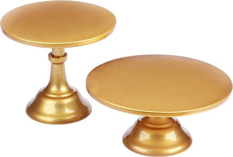 Amazon.com: VILAVITA 2-Set Modern Cake Stands Round Cake Stand Cupcake Stands for Baby Shower, Wedding Birthday Party Celebration, Gold : Home & Kitchen Modern Cake Stand, Wedding Cake Stand Gold, Pretty Cake Stands, Modern Cake, Gold Cake Stand, Metal Cake Stand, Round Cake Stand, Cake Stand Set, Cake Stand Display