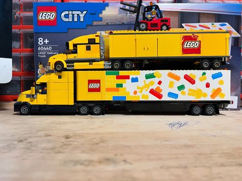 The new LEGO Delivery Truck is big enough to carry the old one! It’s a beauty! So many great techniques. A worthy upgrade to a classic. #LEGO #legocity #lego60440 Lego Hospital, Delivery Truck, Classic Lego, Lego City, Old Ones, The Old, Lego, Old Things, Trucks