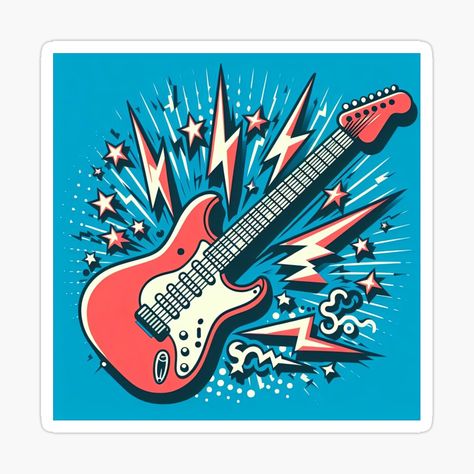 Get my art printed on awesome products. Support me at Redbubble #RBandME: https://www.redbubble.com/i/sticker/Electric-Guitar-Pop-Art-Style-by-artofuniverse/163925514.EJUG5?asc=u Guitar Smash, Guitar Pop Art, Art Guitar, Mobile Case, Pop Art Style, Powerful Art, Music Guitar, Mobile Cases, Art Style