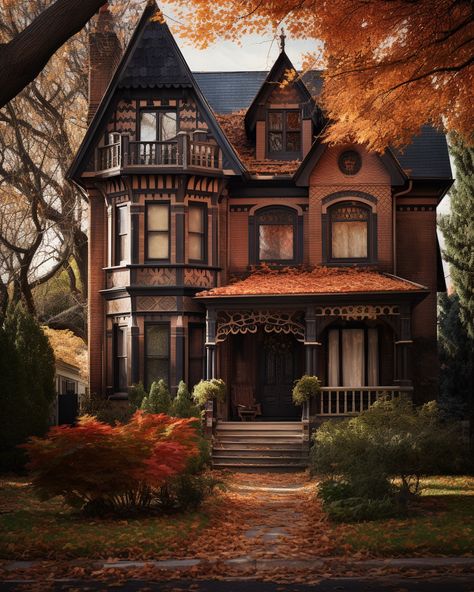 Gothic home aesthetic, gothic architecture, home design ideas, witchy home aesthetic Gothic Exterior Design, Gothic Brick House, Small Victorian Home Exterior, Gothic Tudor House, Gothic Home Aesthetic, Victorian House Aesthetic, Gothic Architecture House, Witchy Home Aesthetic, Gothic House Exterior