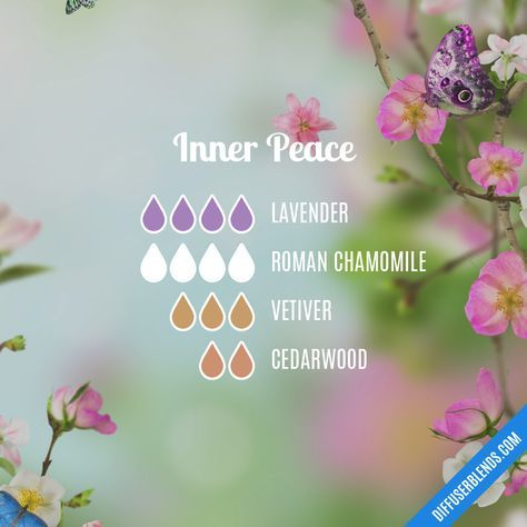 Inner Peace — Essential Oil Diffuser Blend Herbal Cosmetics, Fairytale Romance, Essential Oil Combinations, Aromatherapy Recipes, Essential Oil Diffuser Blends Recipes, Young Living Essential Oils Recipes, Yl Oils, Essential Oils Guide, Oil Diffuser Recipes