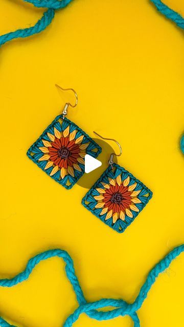 Ksyu Owen on Instagram: "Sunflower granny square earrings “crochet” from polymer clay 🌻⁣⁣⠀
Perfect summer gift for a #crochetlover 😉⁣⁣⠀
⁣⁣⠀
⁣⁣⠀
⁣⁣⠀
⁣⁣⠀
#polymerclay #polymerclayearrings #handmade #smallbusiness" Polymer Clay Crochet Earrings, Polymer Clay Granny Square, Granny Square Earrings, Sunflower Granny Square, Granny Square Tutorial, Earrings Crochet, Crochet Lovers, Craft Night, Night Ideas